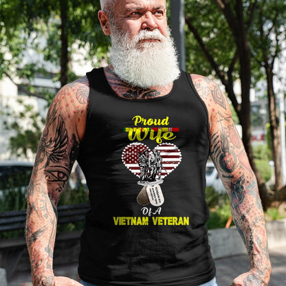 Best Wife Shirt, Wife and Husband Unisex T-Shirt/Hoodie/Sweatshirt HLT00 - Gift for wife T shirt, lucky wife   Proud Wife Of A Vietnam Veteran T shirt