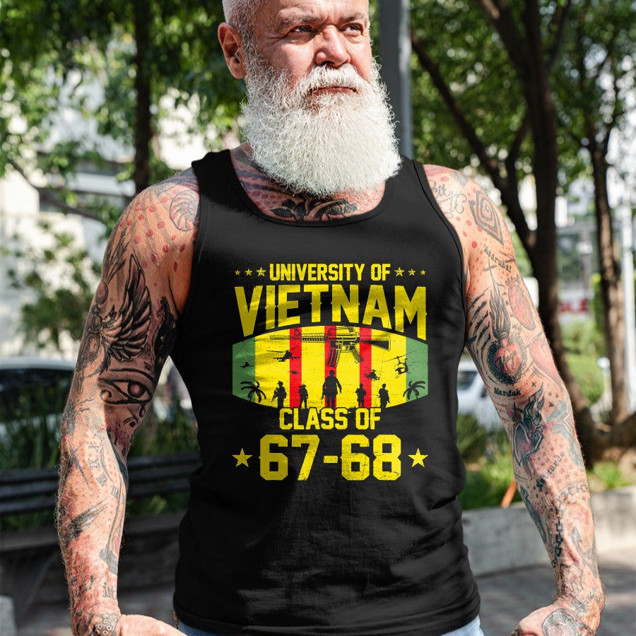 Proud Veteran Shirt, Funny Veteran UnisexT-Shirt/Hoodie/Sweatshirt HLT00 - Proud University of Vietnam War US Veteran Class of 67-68 T-Shirt