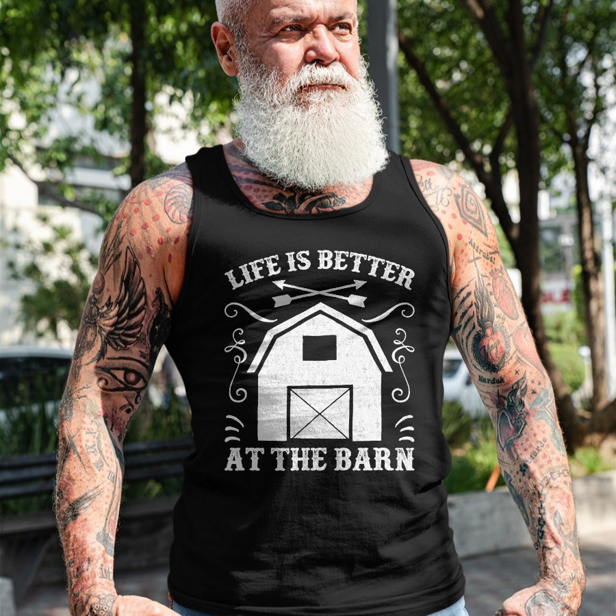 Best Horse Lover Shirt , Funny Horse UnisexT-Shirt/Hoodie/Sweatshirt HLT00 - Life Is Better At The Barn Shirt - Funny Farmer T Shirt T-Shirt