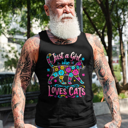 Cat Love Shirt, Funny Cat Lover Gift UnisexT-Shirt/Hoodie/Sweatshirt HLT00 - Cat Cute Just A Girl Who Loves Cats T-Shirt (1)