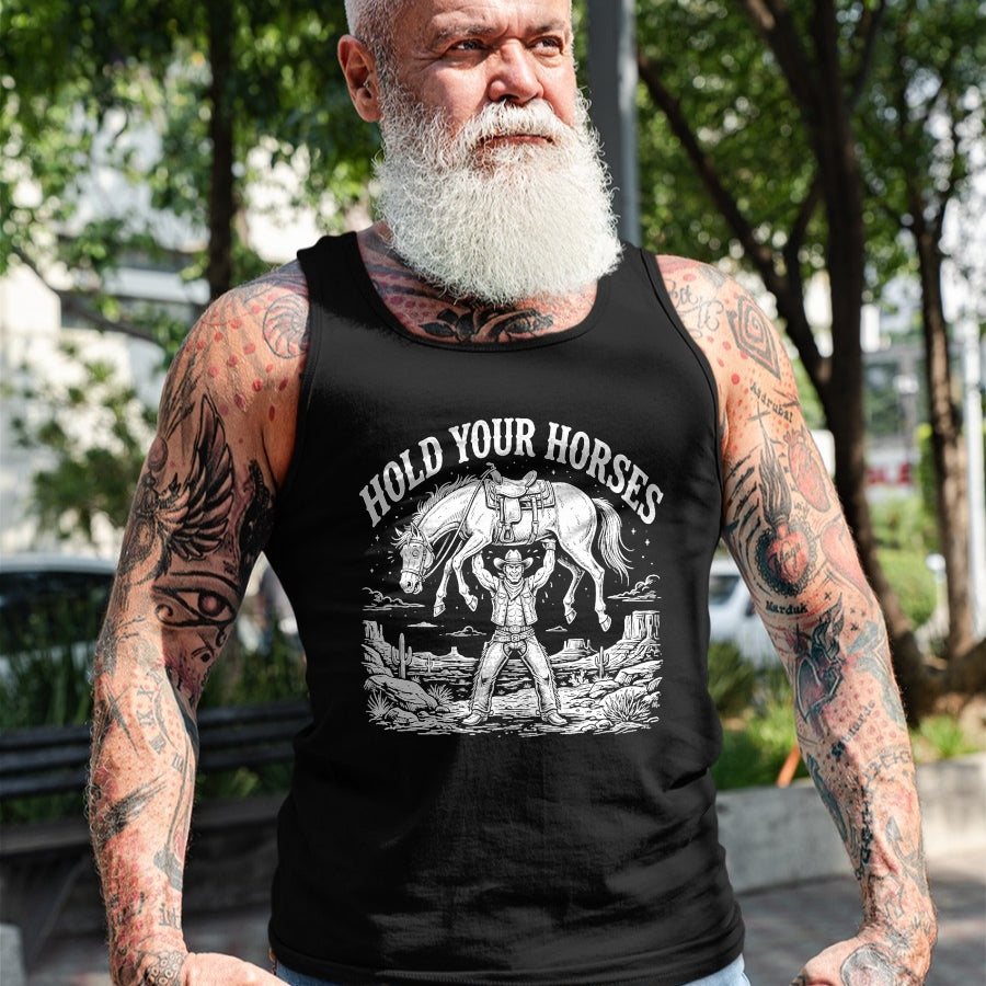Best Horse Lover Shirt , Funny Horse UnisexT-Shirt/Hoodie/Sweatshirt HLT00 - Hold Your Horses Funny Cowboy T-Shirt