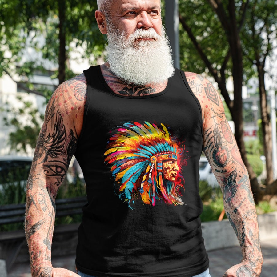 Native American T-Shirts, Vintage Native American Unisex T-Shirt/Hoodie/Sweatshirt HLT00 - Native American Indian Headdress design Tees Men Women