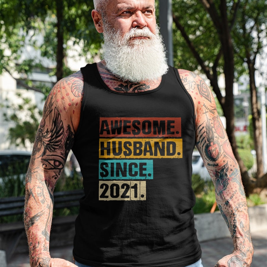 Best Wife Shirt, Wife and Husband Unisex T-Shirt/Hoodie/Sweatshirt HLT00 - 3rd Year Wedding Anniversary Epic Awesome Husband Since 2021 T-Shirt (2)