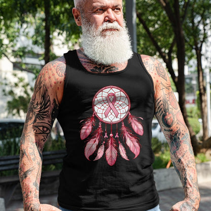 Native American T-Shirts, Vintage Native American Unisex T-Shirt/Hoodie/Sweatshirt HLT00 - Pink Ribbon Native Indian DreamCatcher Art Breast Cancer
