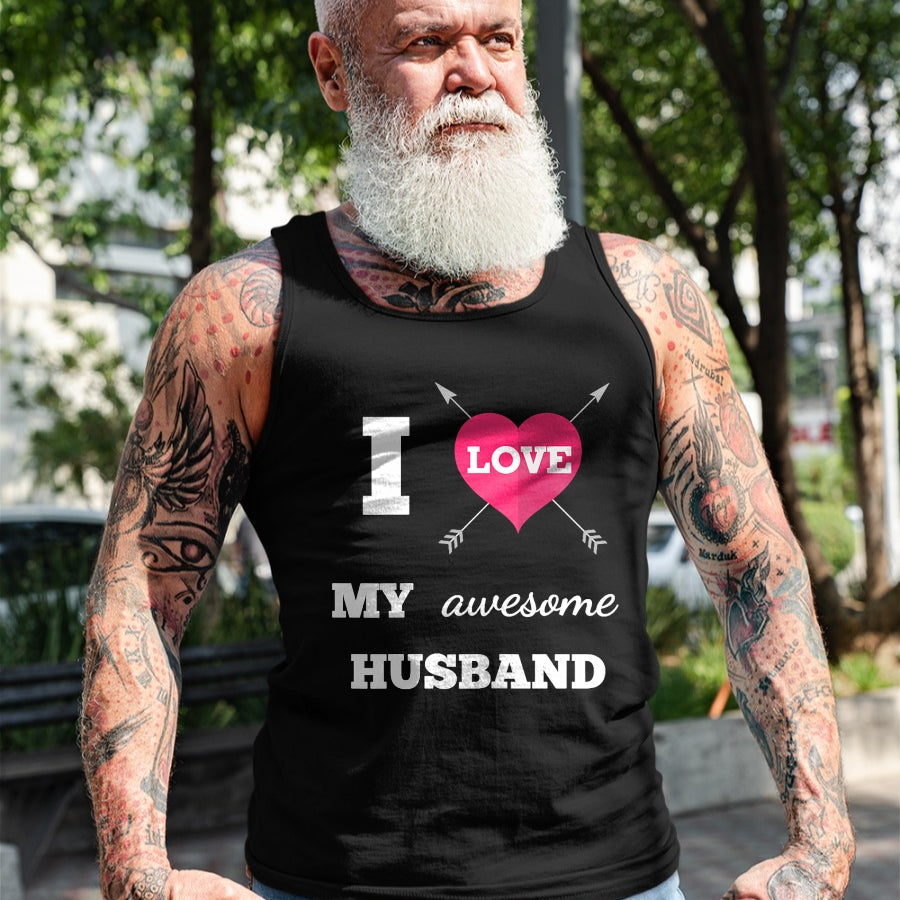 Best Wife Shirt, Wife and Husband Unisex T-Shirt/Hoodie/Sweatshirt HLT00 - I Love My Awesome Husband Shirt Heart & Arrow Cool Wife Tee T-Shirt (1)