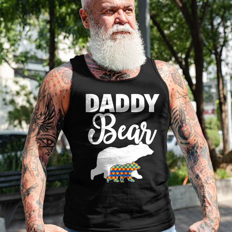 Gift for Dad Shirt, Funny Dad Unisex T-Shirt/Hoodie/Sweatshirt HLT00 – Daddy Bear Autism Awareness Shirt For Proud Autism Father T-Shirt