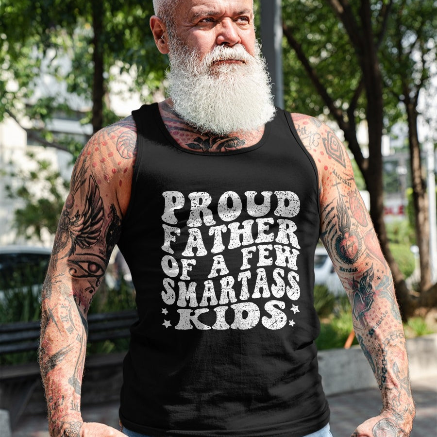 Gift for Dad Shirt, Funny Dad Unisex T-Shirt/Hoodie/Sweatshirt HLT00 – Proud Father Of A Few Smartass Kids proud dad Father_s Day T-Shirt