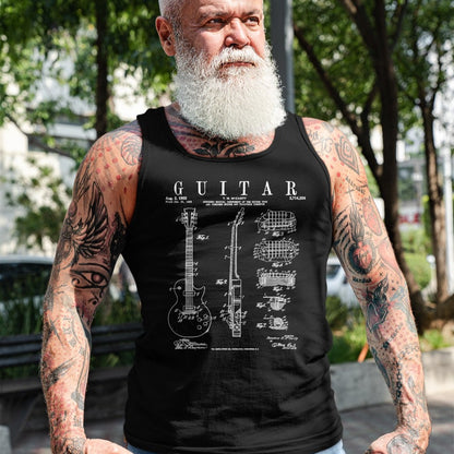 Guitar Lover Shirt, Funny Guitar UnisexT-Shirt/Hoodie/Sweatshirt HLT00 - Electric Guitar Vintage Patent Guitarist Drawing Print T-Shirt