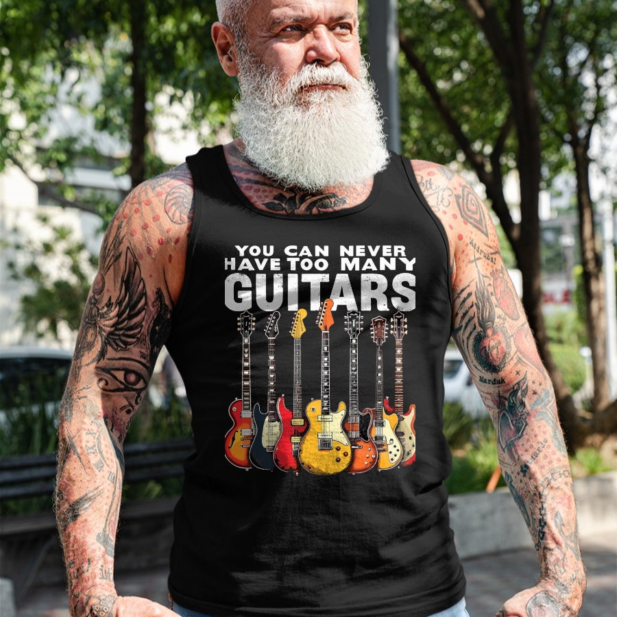 Guitar Lover Shirt, Funny Guitar UnisexT-Shirt/Hoodie/Sweatshirt HLT00 - You Can Never Have Too Many Guitars Music Guitar T-Shirt, Men, Black, 3X-Large