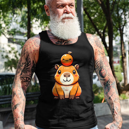 Cute Capybara Shirt, Funny Capybara Unisex T-Shirt/Hoodie/Sweatshirt HLT00 - Kawaii Capybara Orange Long Sleeve T-Shirt