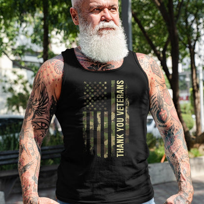 Proud Veteran Shirt, Funny Veteran UnisexT-Shirt/Hoodie/Sweatshirt HLT00 - Thank You Veterans Camouflage American Flag T-Shirt