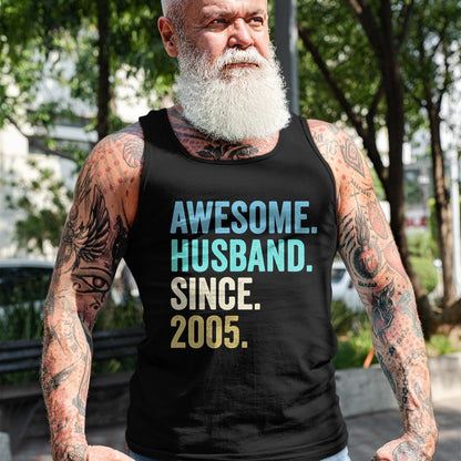 Best Wife Shirt, Wife and Husband Unisex T-Shirt/Hoodie/Sweatshirt HLT00 - Awesome Husband Since 2005 19th wedding anniversary 19 years T-Shirt