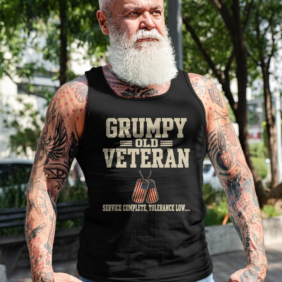 Proud Veteran Shirt, Funny Veteran UnisexT-Shirt/Hoodie/Sweatshirt HLT00 - Funny Grumpy Old Veteran for Military Vets Service Complete T-Shirt