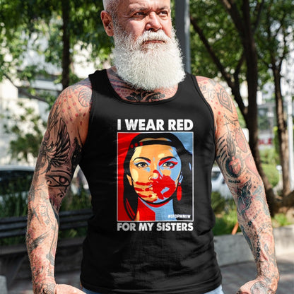 Native American T-Shirts, Vintage Native American Unisex T-Shirt/Hoodie/Sweatshirt HLT00 - I Wear Red For My,Sister Native American Stop MMIW