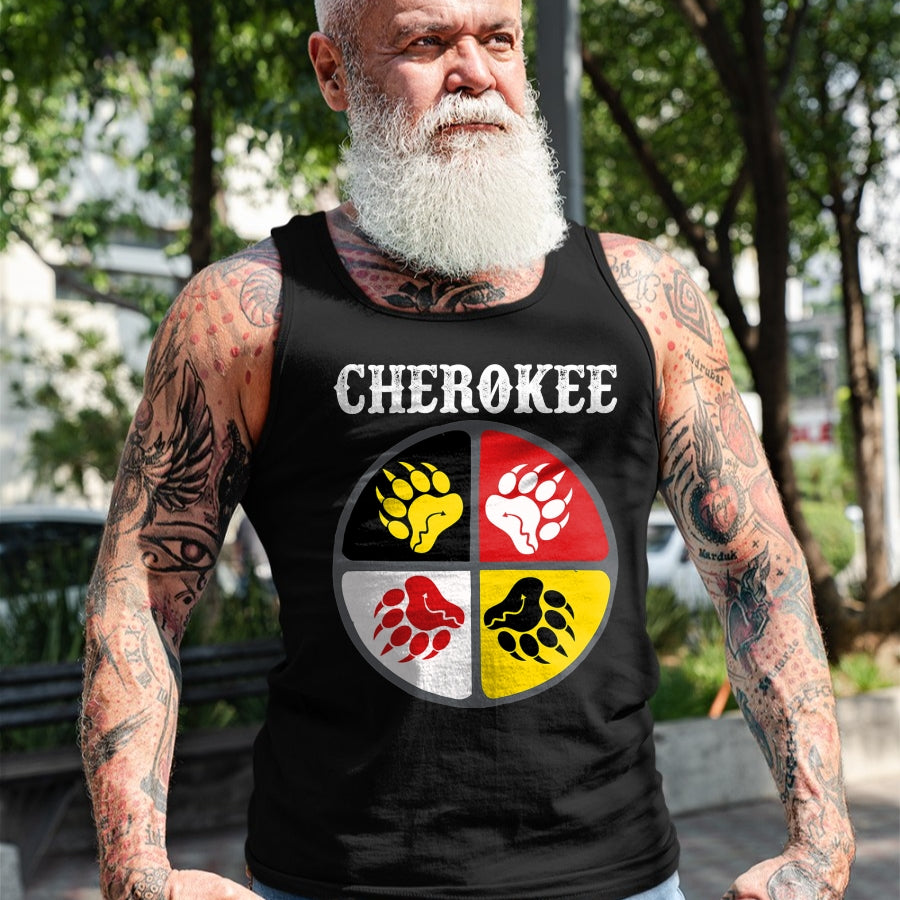 Native American T-Shirts, Vintage Native American Unisex T-Shirt/Hoodie/Sweatshirt HLT00 - Cherokee Tribe Native American Medicine Wheel