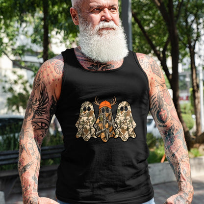 Funny Hunting Shirt, Gift For Hunting Lover Unisex T-Shirt/Hoodie/Sweatshirt HLT00 - Camo Boo Ghost Deer Hunting Season Halloween Men Women Boys T-Shirt