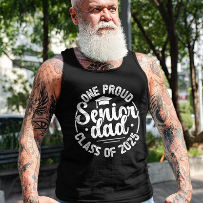 Gift for Dad Shirt, Funny Dad Unisex T-Shirt/Hoodie/Sweatshirt HLT00 – One Proud Senior Dad 2025 Class Of 2025 Dad Of Senior 2025 T-Shirt