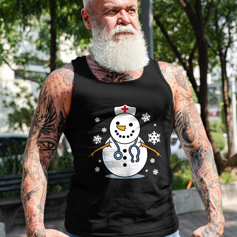 Funny Nurse Shirt, Nurse Unisex T-Shirt/Hoodie/Sweatshirt HLT00 - Nurse Snowman Nurse Christmas T-Shirt
