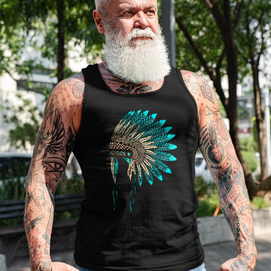Native American T-Shirts, Vintage Native American Unisex T-Shirt/Hoodie/Sweatshirt HLT00 - Native American Indian Headdress Costume Jewelry Decor