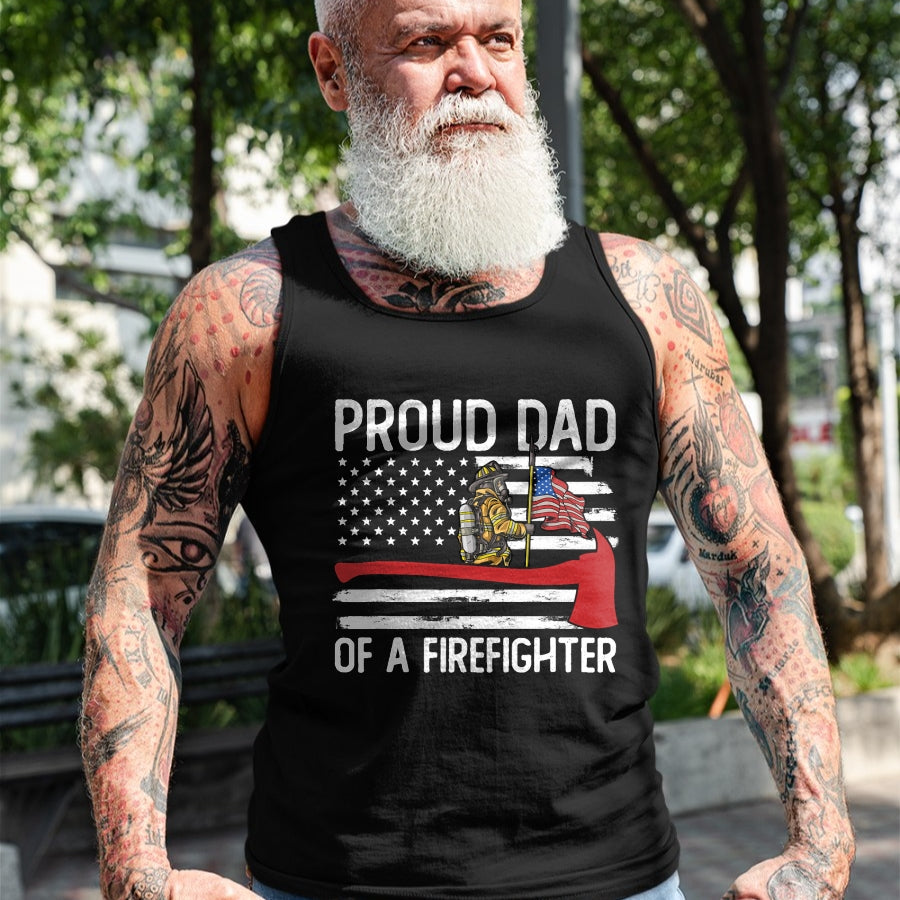 Gift for Dad Shirt, Funny Dad Unisex T-Shirt/Hoodie/Sweatshirt HLT00 – Fireman Father Son Daughter Proud Dad Of A Firefighter T-Shirt