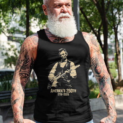 Guitar Lover Shirt, Funny Guitar UnisexT-Shirt/Hoodie/Sweatshirt HLT00 - Abraham Lincoln Playing Guitar 4th July 250th Anniversary T-Shirt, Men, Black, 3X-Large