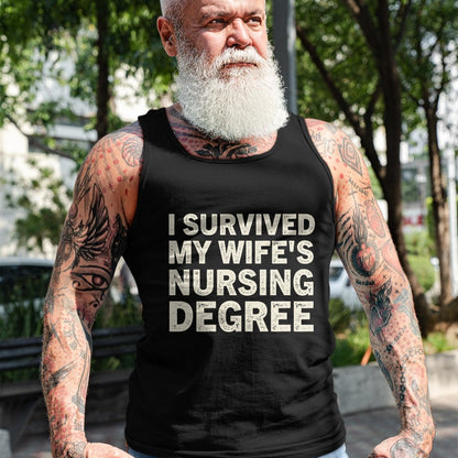 Funny Nurse Shirt, Nurse Unisex T-Shirt/Hoodie/Sweatshirt HLT00 - I Survived My Wife Is A Nurse Nursing Degree Nursing LPN CNA T-Shirt