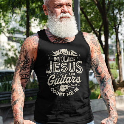 Guitar Lover Shirt, Funny Guitar UnisexT-Shirt/Hoodie/Sweatshirt HLT00 - If It Involves Jesus and Guitars Guitarist Christian Music T-Shirt