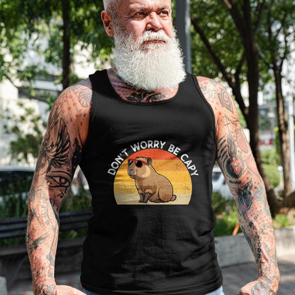 Cute Capybara Shirt, Funny Capybara Unisex T-Shirt/Hoodie/Sweatshirt HLT00 - Don_t Worry Be Capy Retro Capybara T-Shirt