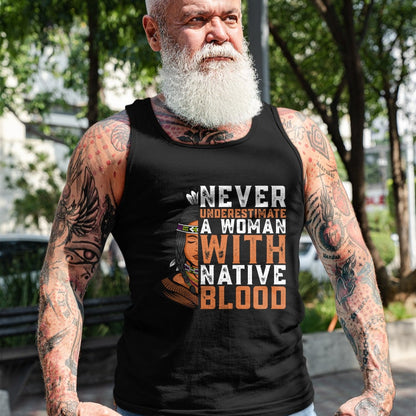 Native American T-Shirts, Vintage Native American Unisex T-Shirt/Hoodie/Sweatshirt HLT00 - Indian A Woman With Native Blood Native American