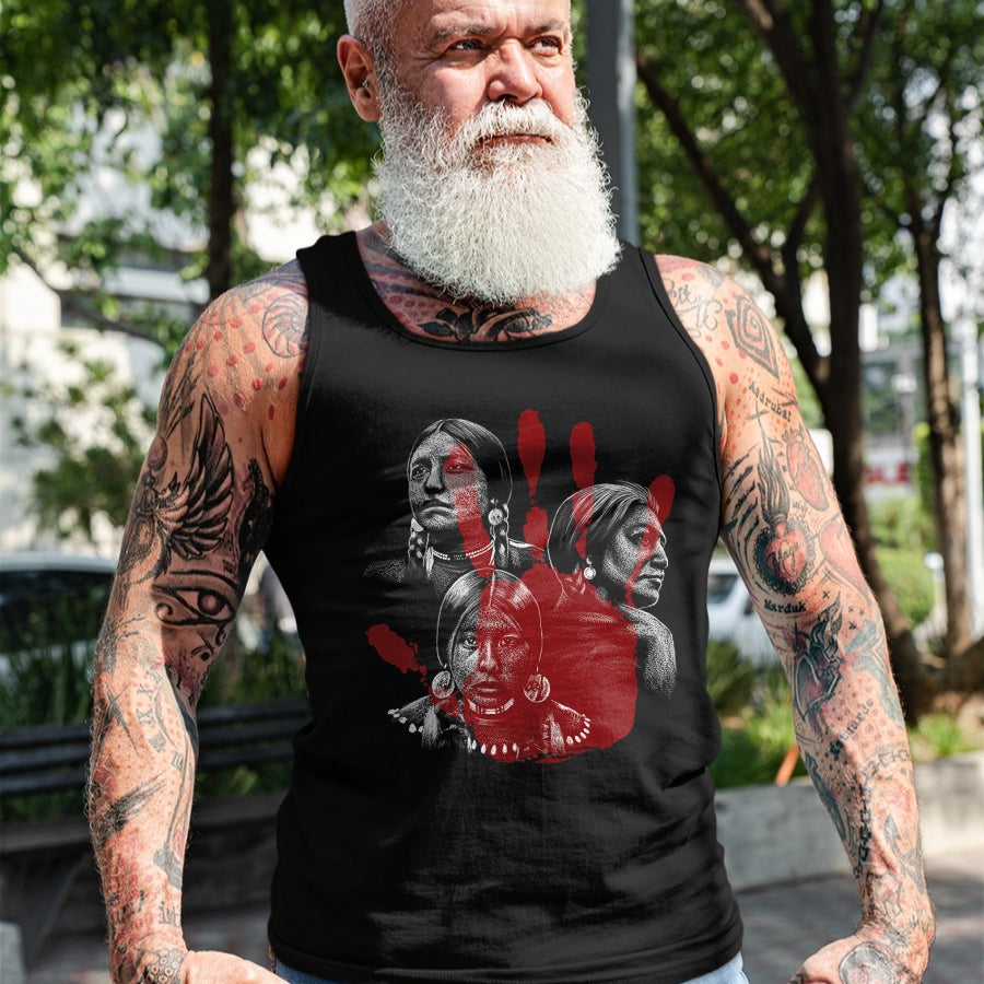 Native American T-Shirts, Vintage Native American Unisex T-Shirt/Hoodie/Sweatshirt HLT00 - Native American Indigenous Red Hand Indian Blood Themed (4)