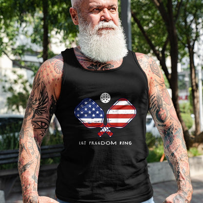 Funny Pickleball Shirt, Pickleball Lover Unisex T-Shirt/Hoodie/Sweatshirt HLT00 - Front Back Pickleball Let Freedom Ring July 4th Pickleball T-Shirt