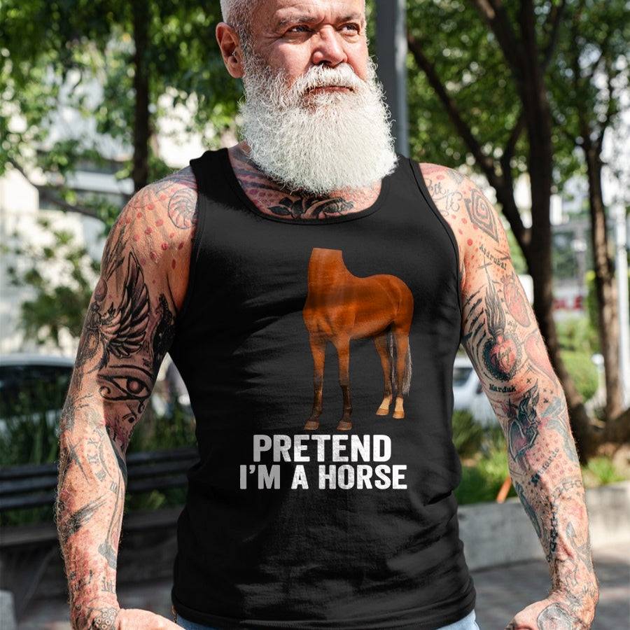 Best Horse Lover Shirt , Funny Horse UnisexT-Shirt/Hoodie/Sweatshirt HLT00 - Pretend I_m A Horse Funny Halloween Body Costume Horse T-Shirt, Men, Black, 3X-Large