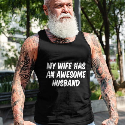 Best Wife Shirt, Wife and Husband Unisex T-Shirt/Hoodie/Sweatshirt HLT00 - My Wife Has An Awesome Husband T-Shirt (2)