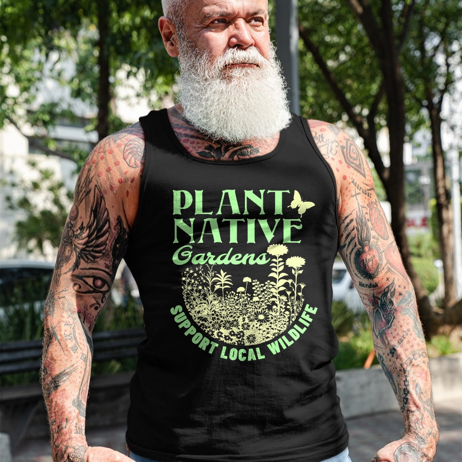 Native American T-Shirts, Vintage Native American Unisex T-Shirt/Hoodie/Sweatshirt HLT00 - Plant Native Gardens Support Local Wildlife Gardening