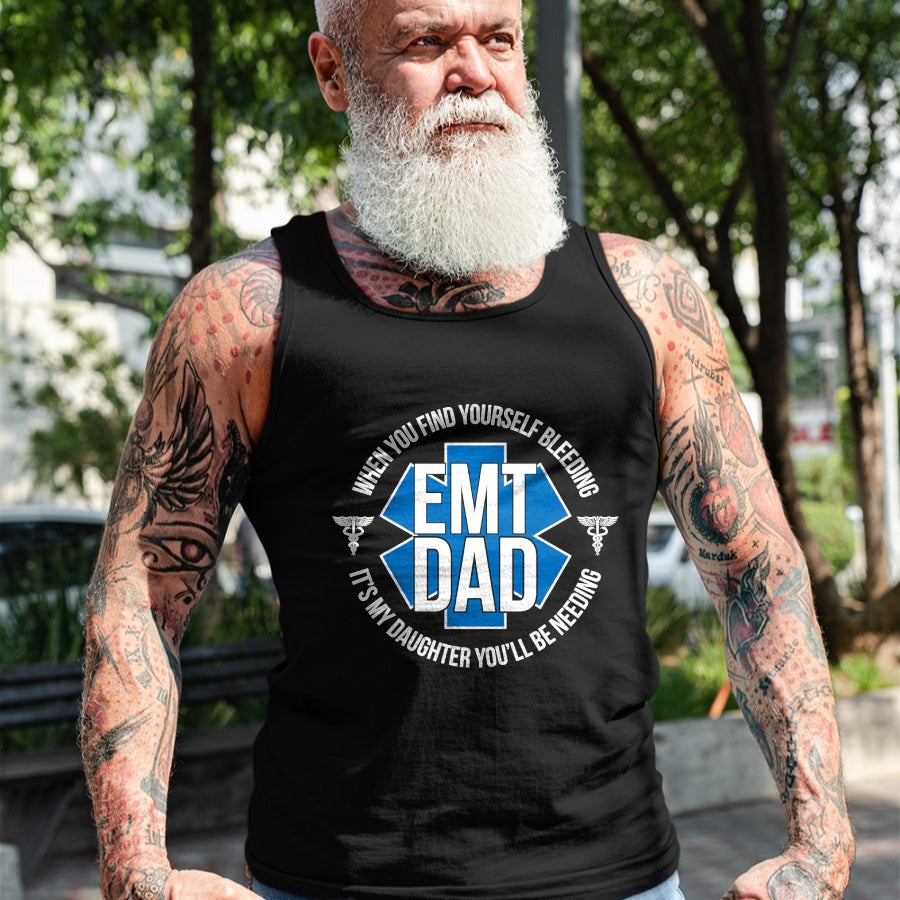 Gift for Dad Shirt, Funny Dad Unisex T-Shirt/Hoodie/Sweatshirt HLT00 – EMT Father Proud Emergency Medical Technician Dad T-Shirt