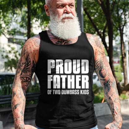 Gift for Dad Shirt, Funny Dad Unisex T-Shirt/Hoodie/Sweatshirt HLT00 – Father Of Two Dumbass Kids Shirt Fathers Day Gift Dad T-Shirt