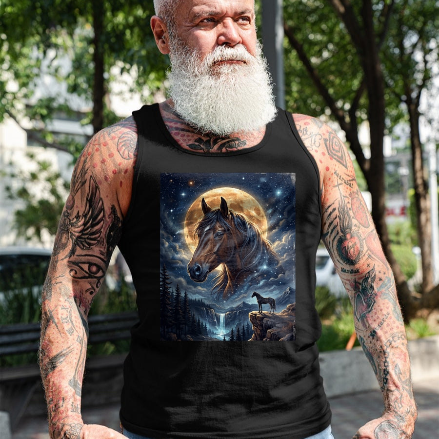 Best Horse Lover Shirt , Funny Horse UnisexT-Shirt/Hoodie/Sweatshirt HLT00 -Mystical Retro Majestic Horse Spirit Animal Full Moon Nature T-Shirt