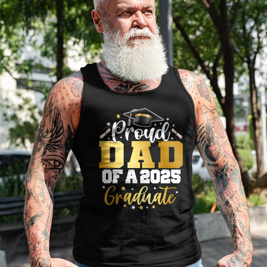 Gift for Dad Shirt, Funny Dad Unisex T-Shirt/Hoodie/Sweatshirt HLT00 – Dad Senior 2025 Proud Dad Of A Class Of 2025 Graduate T-Shirt