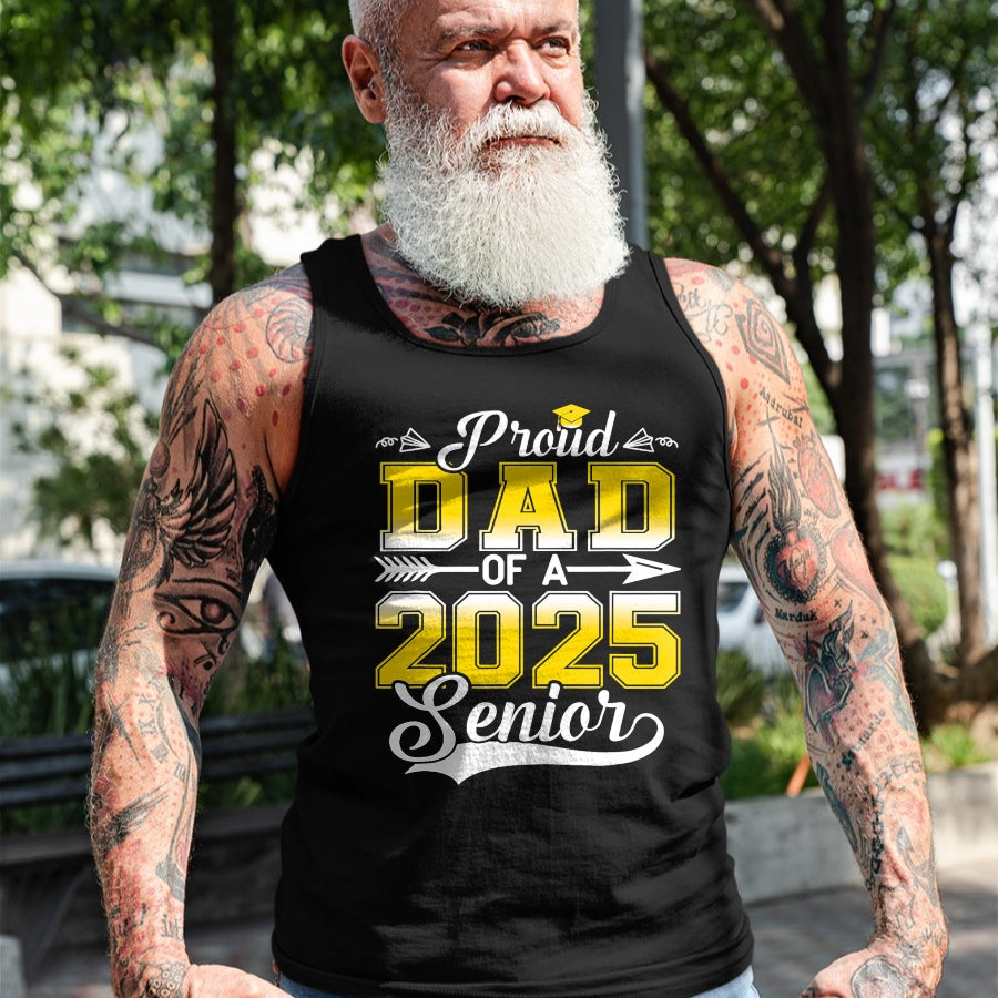 Gift for Dad Shirt, Funny Dad Unisex T-Shirt/Hoodie/Sweatshirt HLT00 – Proud Dad of a 2025 Senior Graduate, Funny Graduation T-Shirt