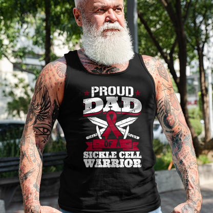 Gift for Dad Shirt, Funny Dad Unisex T-Shirt/Hoodie/Sweatshirt HLT00 – Proud Dad Of A Sickle Cell Warrior SCD Awareness Father T-Shirt