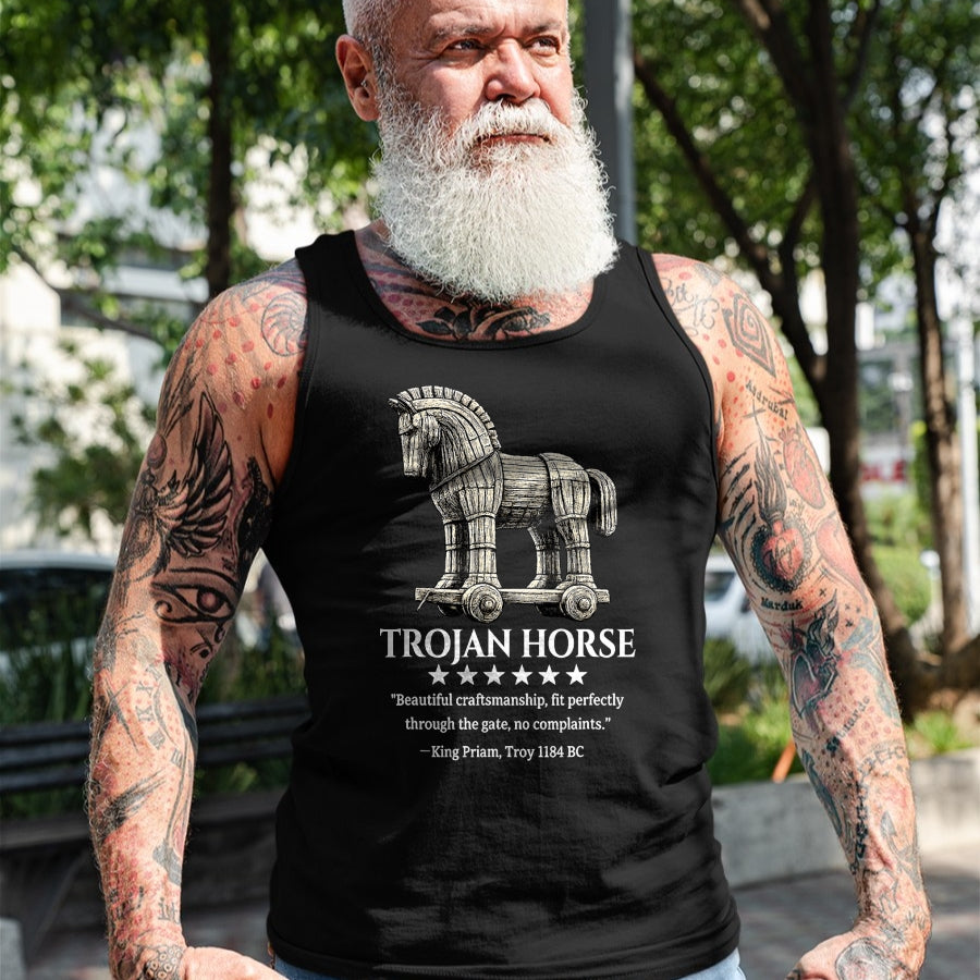 Best Horse Lover Shirt , Funny Horse UnisexT-Shirt/Hoodie/Sweatshirt HLT00 - Trojan Horse King Priam 1184 BC Ancient Greek History Meme T-Shirt