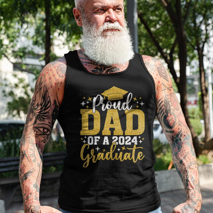 Gift for Dad Shirt, Funny Dad Unisex T-Shirt/Hoodie/Sweatshirt HLT00 – Dad Senior 2024 Proud Dad Of A Class Of 2024 Graduate T-Shirt