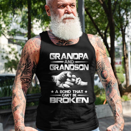 Best Grandpa Shirt, Proud Grandpa Unisex T-Shirt/Hoodie/Sweatshirt HLT00 - Grandpa And Grandson A Bond That Can't Be Broken T-Shirt