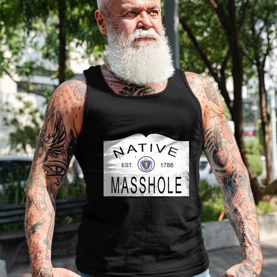 Native American T-Shirts, Vintage Native American Unisex T-Shirt/Hoodie/Sweatshirt HLT00 - Native Masshole Massachusetts MA 1788 Vintage Distressed