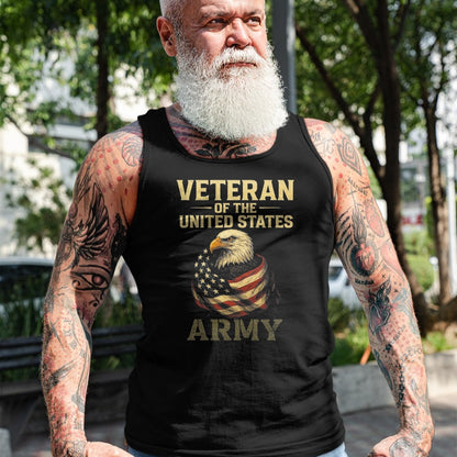 Proud Veteran Shirt, Funny Veteran UnisexT-Shirt/Hoodie/Sweatshirt HLT00 - Veteran of THE United States Army - Patriotic Eagle T-Shirt, Men, Navy Blue, XX-Large