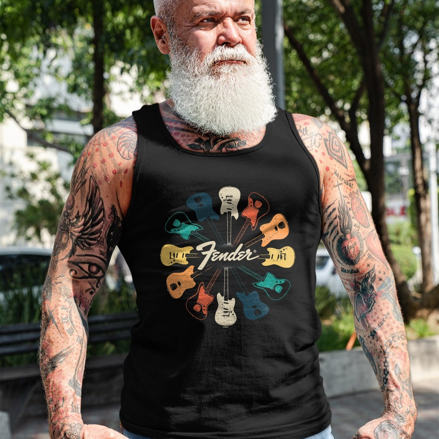 Guitar Lover Shirt, Funny Guitar UnisexT-Shirt/Hoodie/Sweatshirt HLT00 - Fender Retro Guitar Kaleidoscope T-Shirt Small