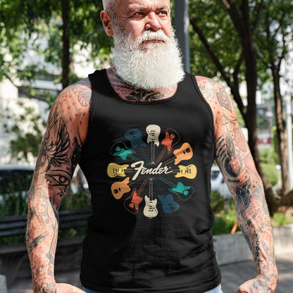 Guitar Lover Shirt, Funny Guitar UnisexT-Shirt/Hoodie/Sweatshirt HLT00 - Fender Retro Guitar Kaleidoscope T-Shirt Small