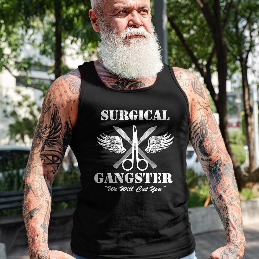 Best Doctor Shirt, Funny Doctor UnisexT-Shirt/Hoodie/Sweatshirt HLT00 - Surgical Gangster - Scrub Tech - Surgery T-Shirt, Men, Black, Large