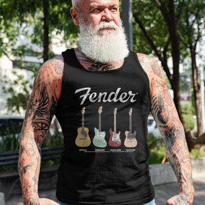 Guitar Lover Shirt, Funny Guitar UnisexT-Shirt/Hoodie/Sweatshirt HLT00 - Fender Vintage Guitar Lineup T-Shirt Small