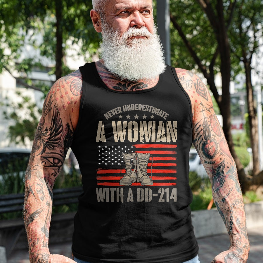 Proud Veteran Shirt, Funny Veteran UnisexT-Shirt/Hoodie/Sweatshirt HLT00 - Veteran_s Day A Woman with A Dd-214 Female Veteran T-Shirt